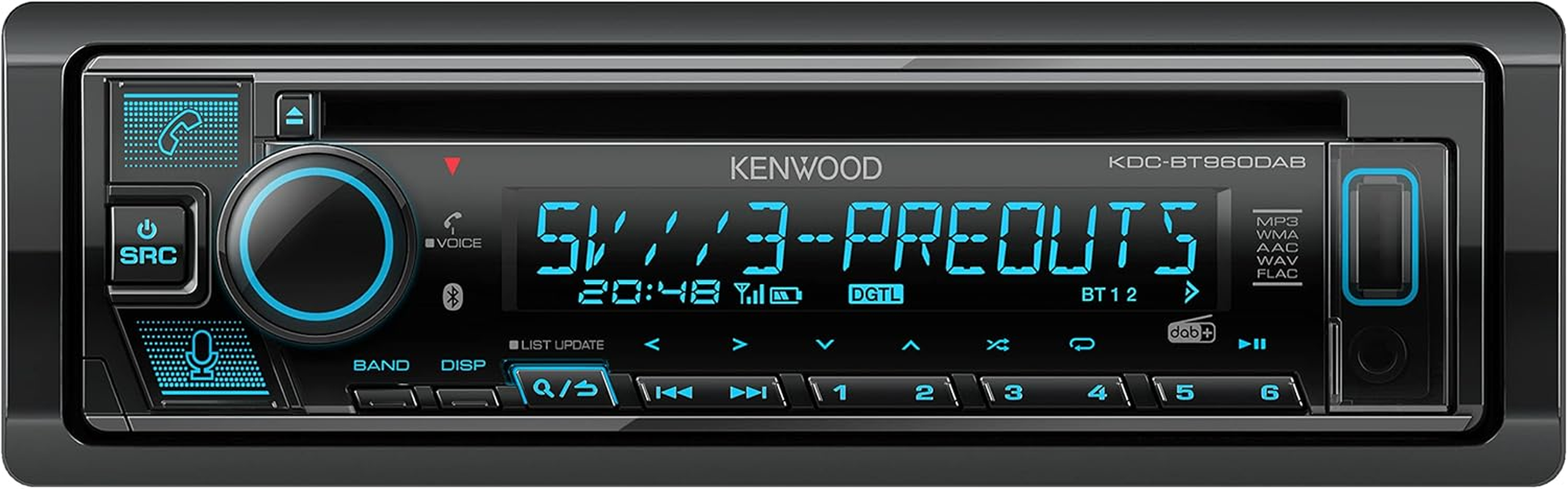 KENWOOD KDC-BT960DAB CD Car Radio with DAB+ and Bluetooth Hands-Free Kit (USB, Aux-In, 3 X Pre-Out 5V, Amazon Alexa, Sound Processor, 4 X 50 W, VAR. Lighting, DAB+ Antenna) image number 5
