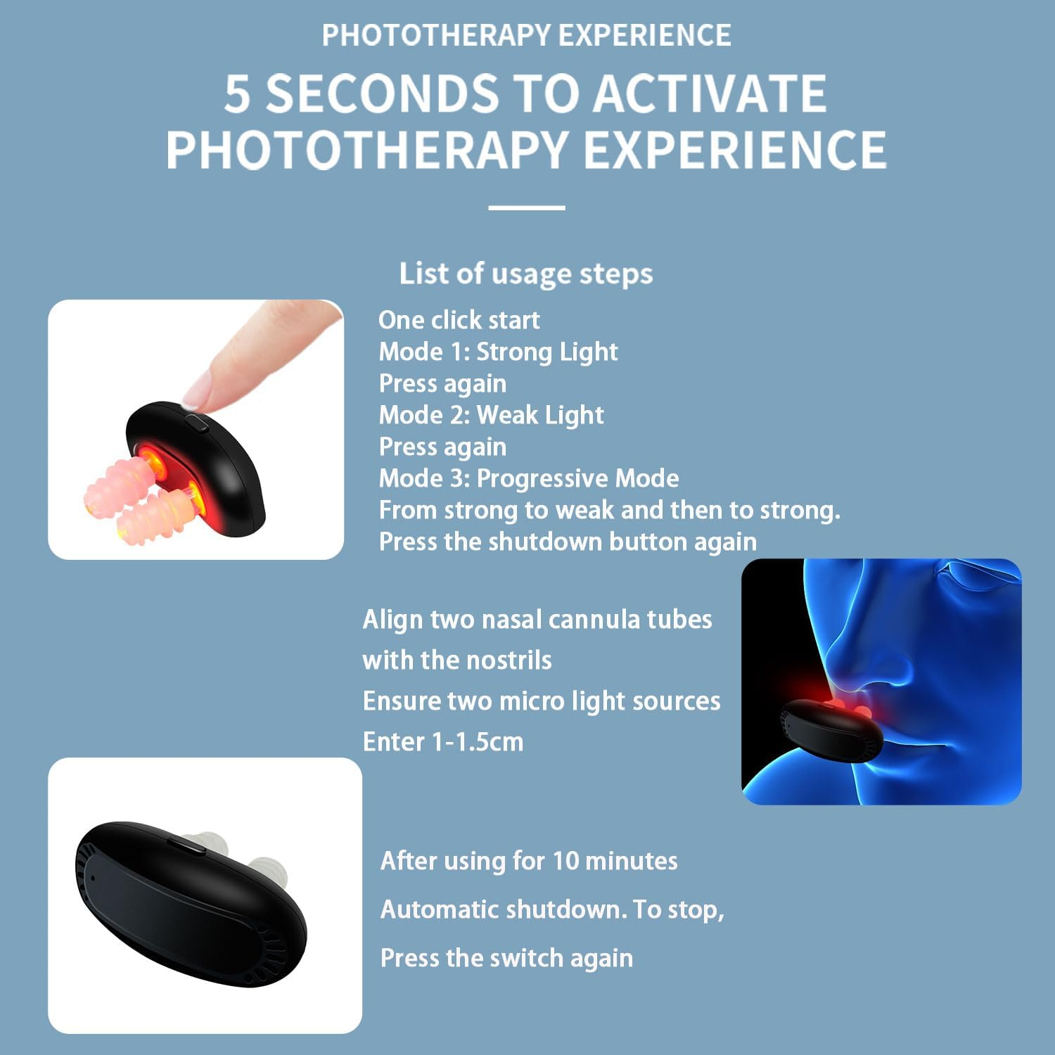 Respirelief Red Light Nasal Therapy Device, Respi-Relief Red Light Nasal Therapy Instrument, Red Light Nasal Therapy for Nose, Nasal Soothing Device image number 1