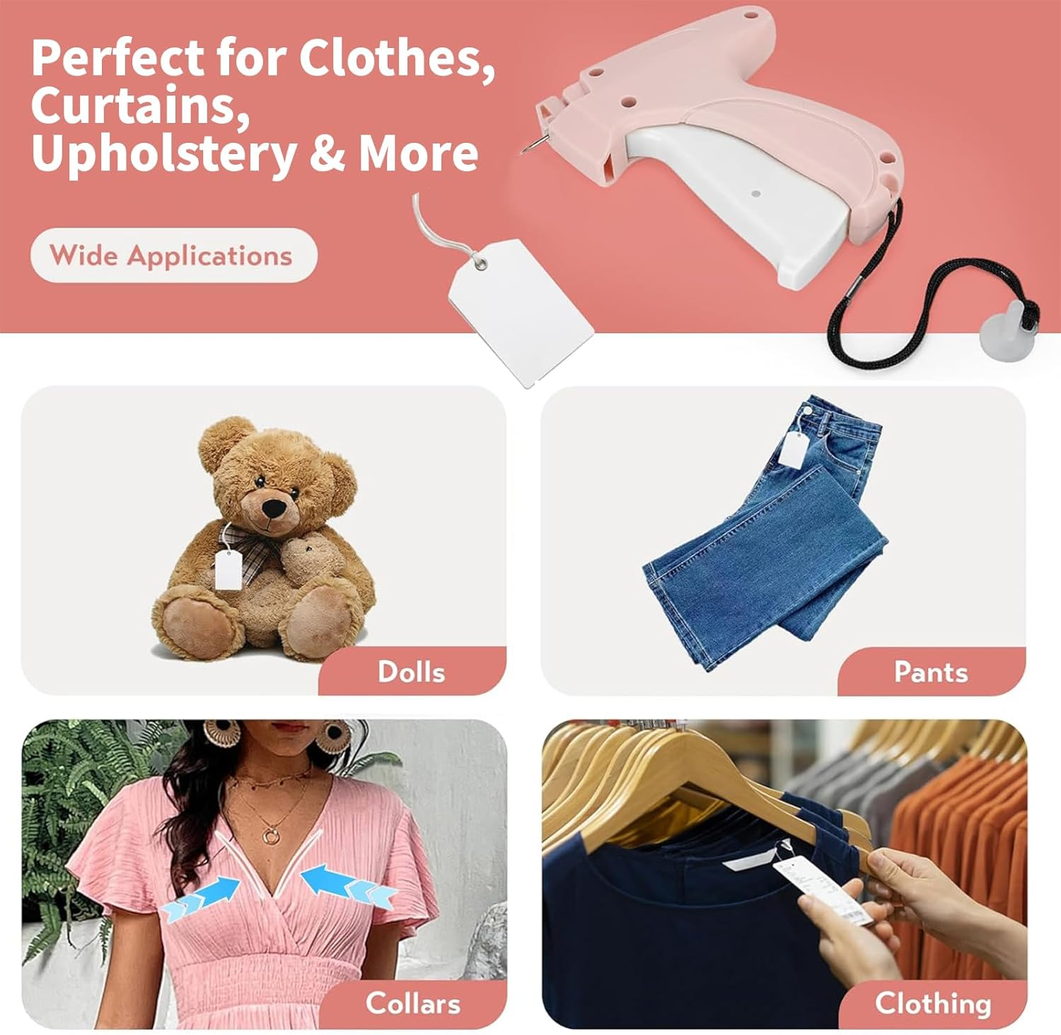 MAEZOE Stitch Gun for Clothes with 5 Needles & 2000 Fasteners &ndash; Quick Sewing Gun for Clothing Repairs, Hemming, Quilting &ndash; Durable Fabric Stapler for DIY, Home & Tailors image number 3