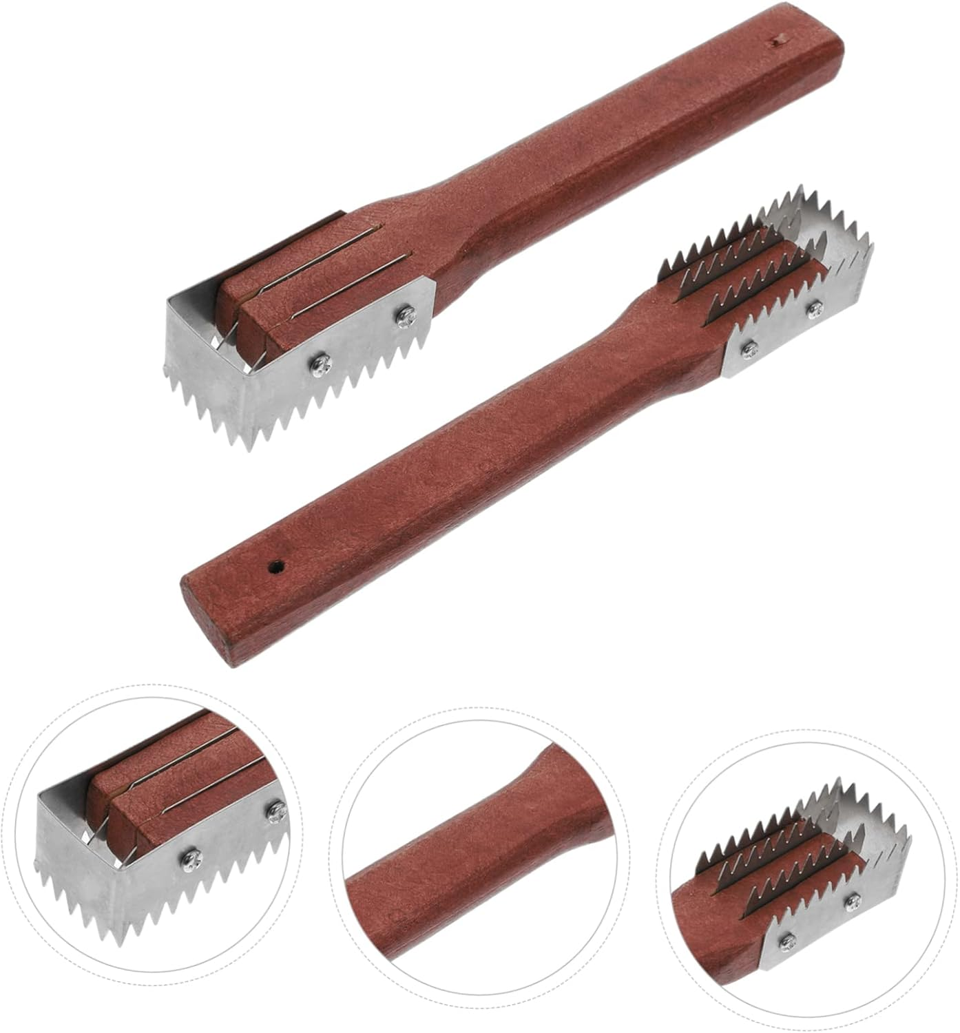 SHOWERORO 2Pcs Red Wooden Fish Scale Scrapers Easy to Remove Scales Safe for Hands Lightweight Portable Fish Removers for Home Restaurant image number 6