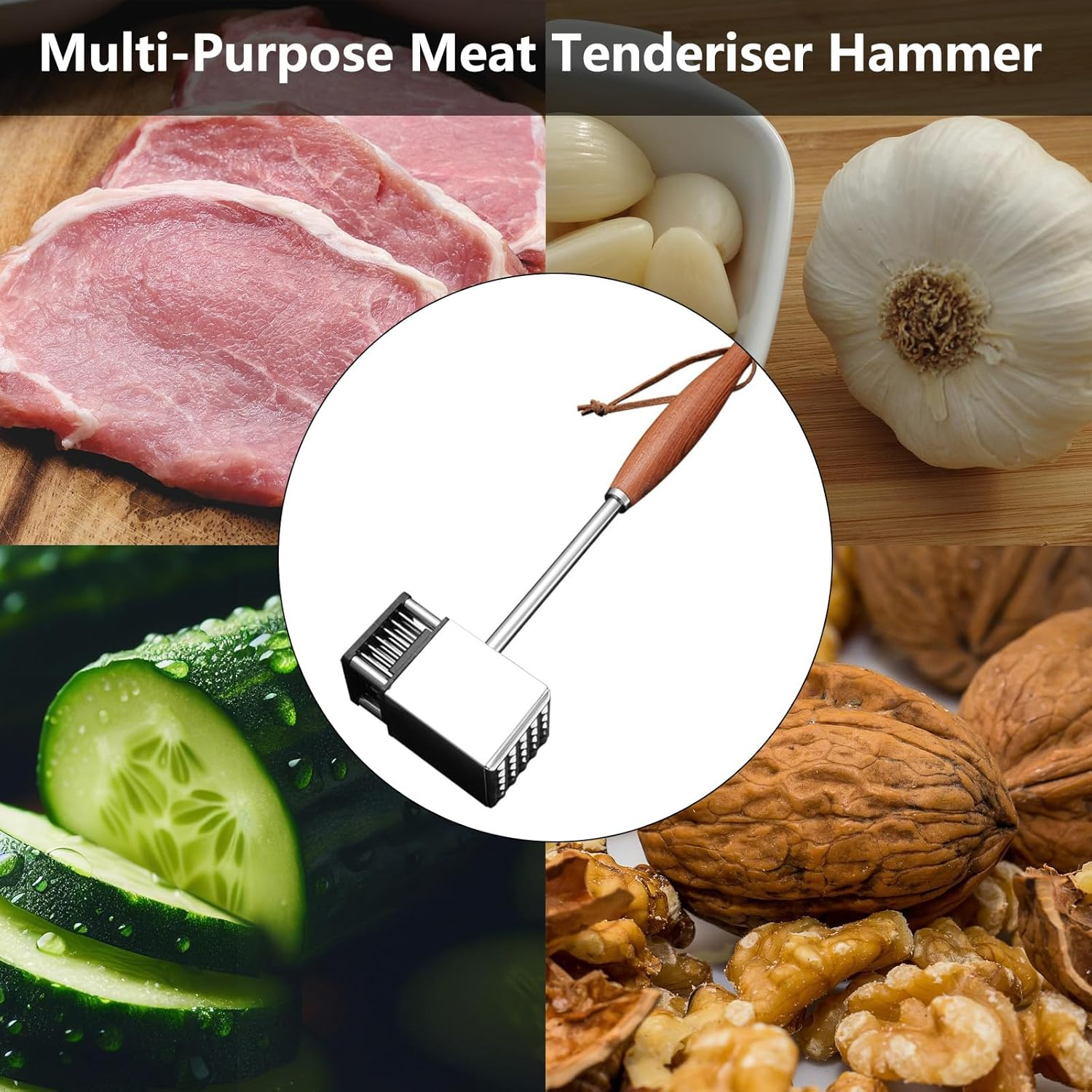 RAXCO Meat Tenderiser,Sus304 Stainless Steel Meat Tenderizer Steak Hammer,Kitchen Accessories Manual Meat Mallet