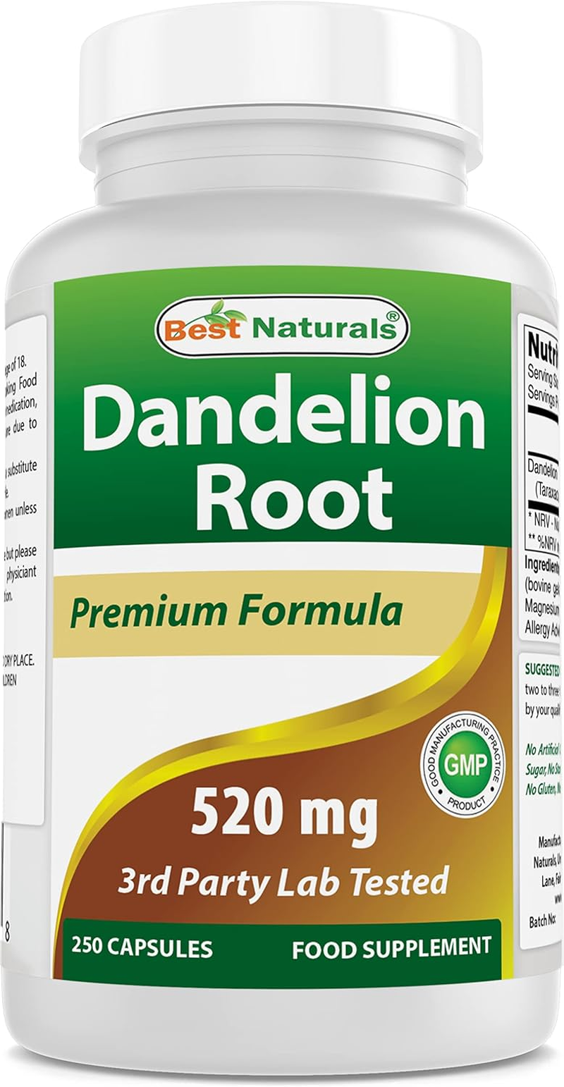 Best Naturals Dandelion Root 520 Mg 250 Capsules image number 1