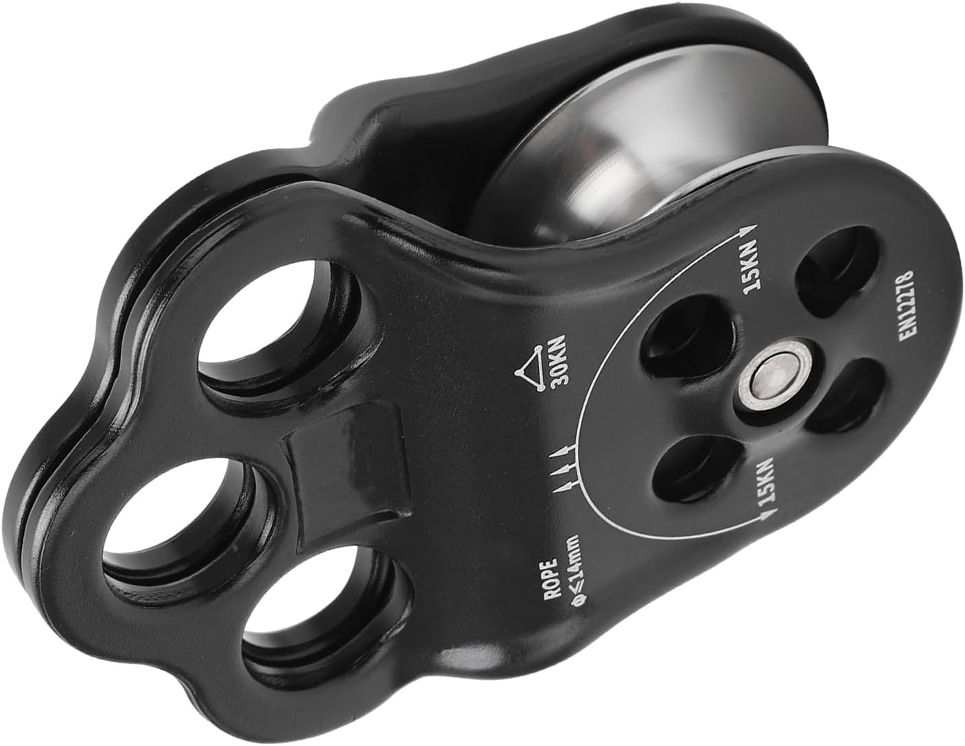 Hitch Climber Pulley, Wide Range of Rope Climber Pulley Strong Oxidation for Hauling for Outdoor for Rigging for Climbing, 30KN Hitch Climber Pulley Rescue Equipment Dual Bearing image number 2