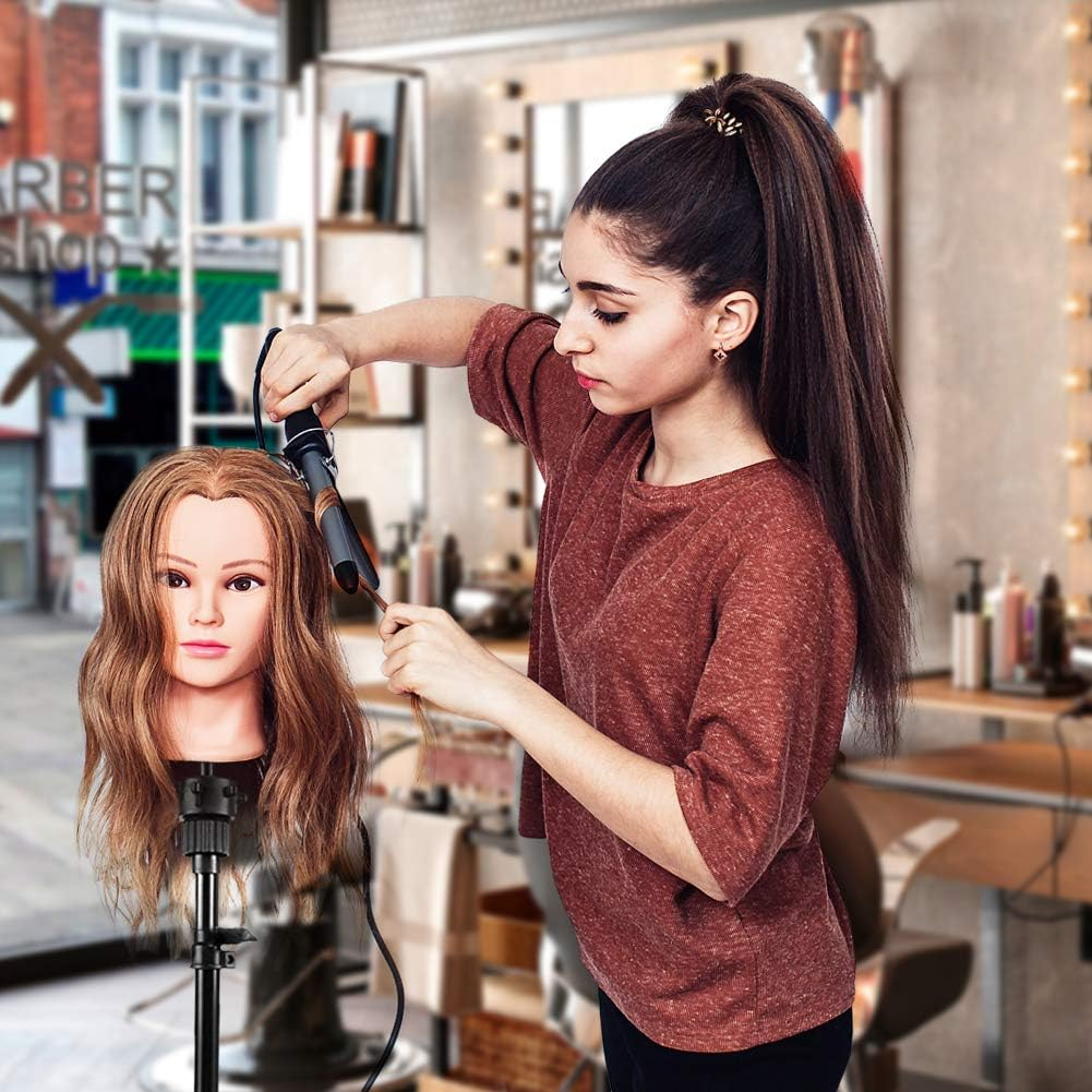 Wig Stand Tripod, Adjustable Foldable Mannequin Head Stand Heavy Duty Head Tripod Holder for Hair Salon Cosmetogy Hairdressing Training Practice image number 1