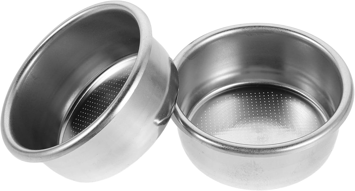 ABOOFAN 2Pcs 54Mm Stainless Steel Espresso Filter Basket Set, Fine Mesh Non-Pressurized Coffee Filter Cups for Home and Office Coffee Makers, Detachable Portafilter Strainer Accessories image number 1
