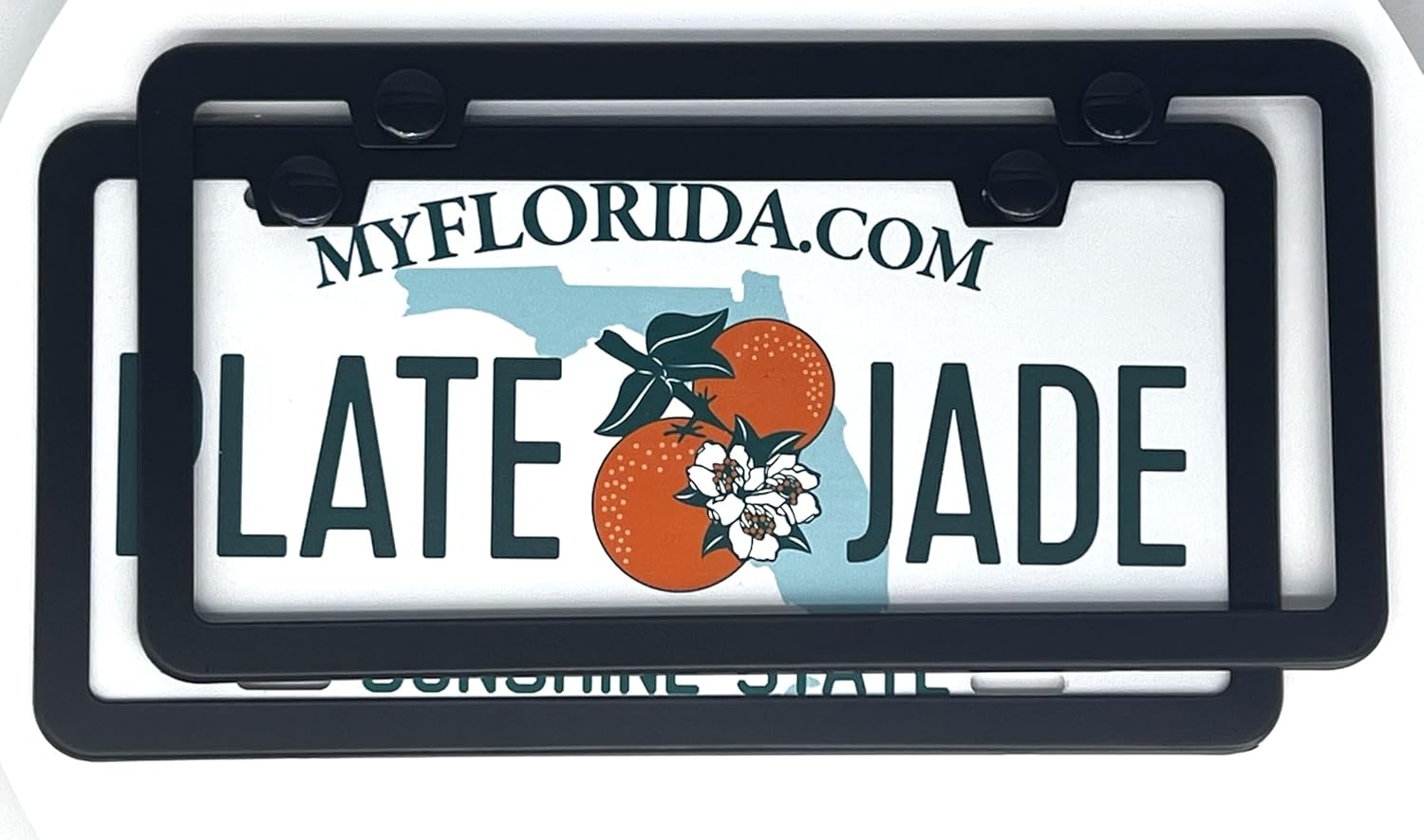 Plate Jade 2 Pack Premium Matte License Plate Frame, Solid Rust-Proof Aluminum Holder with 2 Holes, Universal Car Frame for Women and Man, Including Screws (Matte Pink)