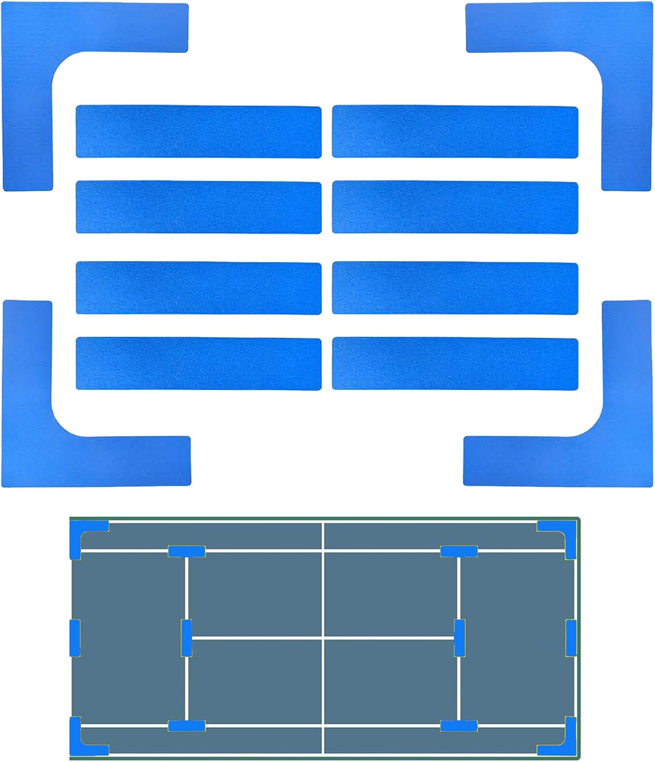 Court Line Marker Kit | Court Lines Marking Kit Throw down Markers - Anti-Slip Wind-Resistant Tennis Sports Throw down Accessories for Outdoor Training Field Backyard School Park Lawn Driveway