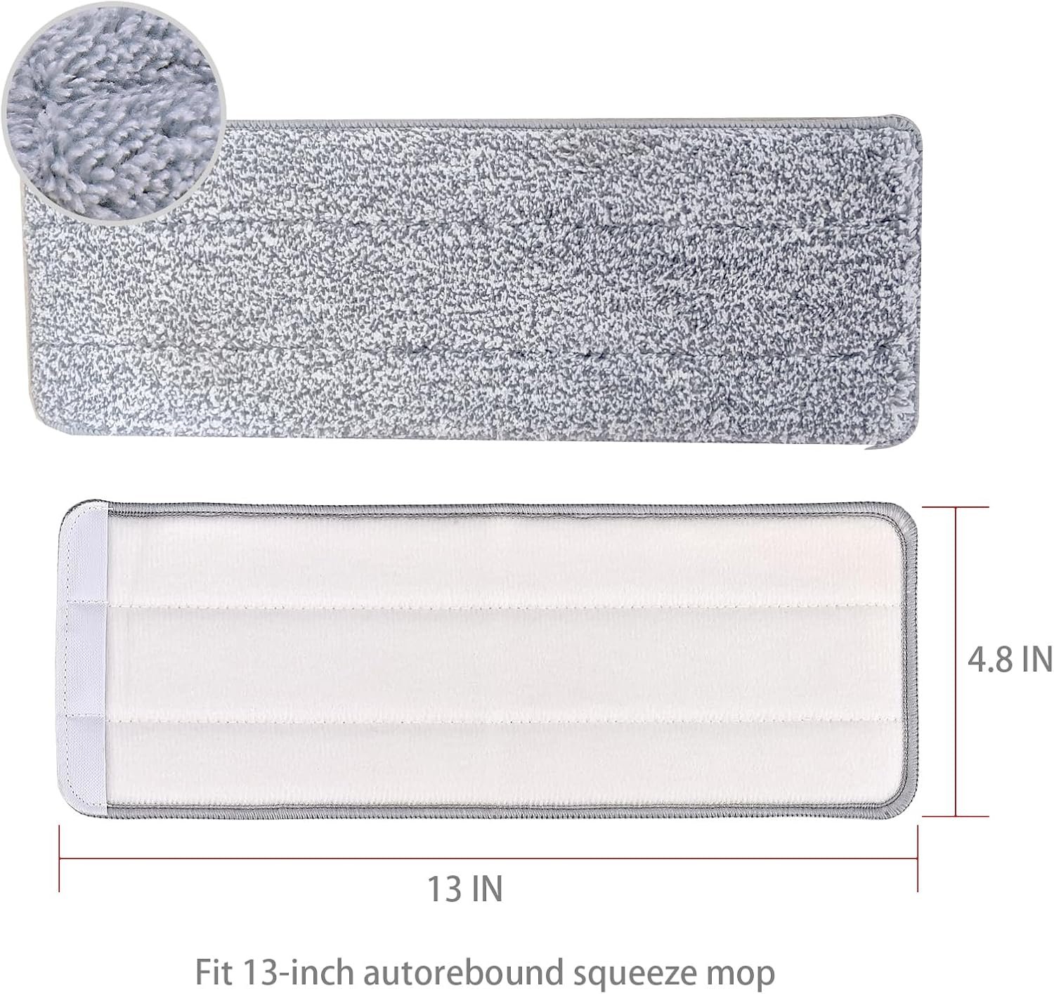 Flat Mop Pads Compatible with Joymop, Joymoop Mop Replacement Pads for Joy 13 Inch Flat Moop, Washable Squeeze Microfiber Mop Pad for Floor Cleaning(8 Pack Refill, 13"X 4.9") image number 6