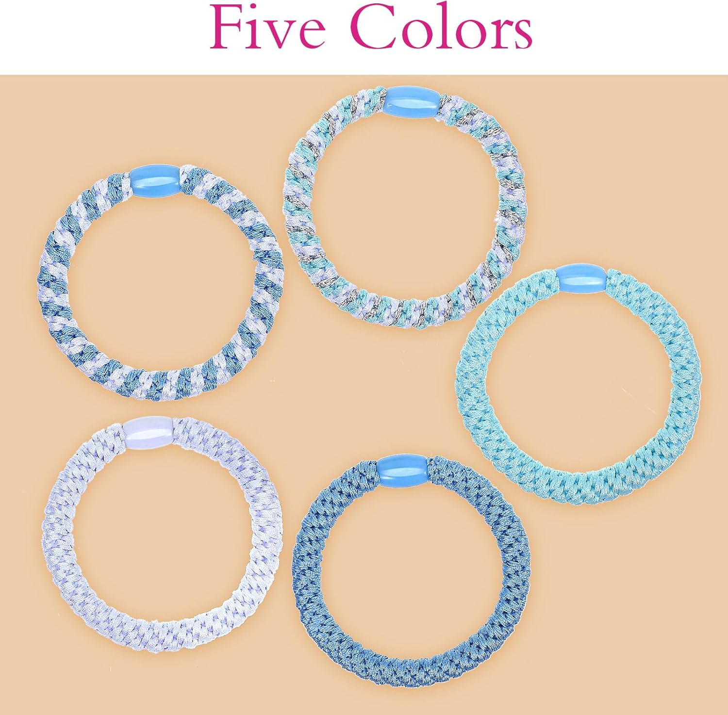 Pack of 10 Original Hair Bobbles for Girls, Soft and Tear-Resistant, Can Be Used as a Bracelet, Desirable for Braids, Ponytail, Sports and Everyday Use