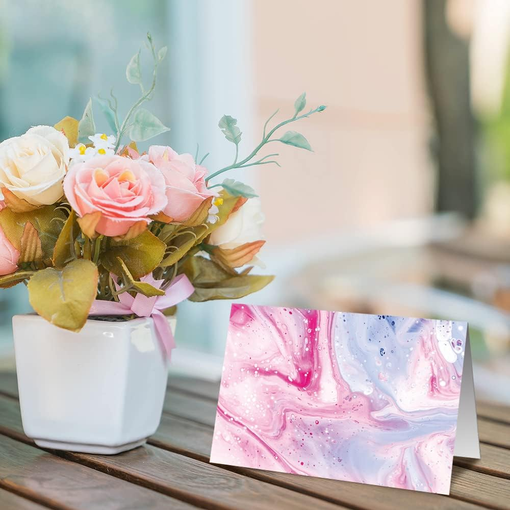 30 All Occasion Greeting Cards, Assorted Blank Note Cards, 6 Abstract Art Design, 4X6 Inches Blank Stationary Thank You Cards with Envelopes Set image number 5