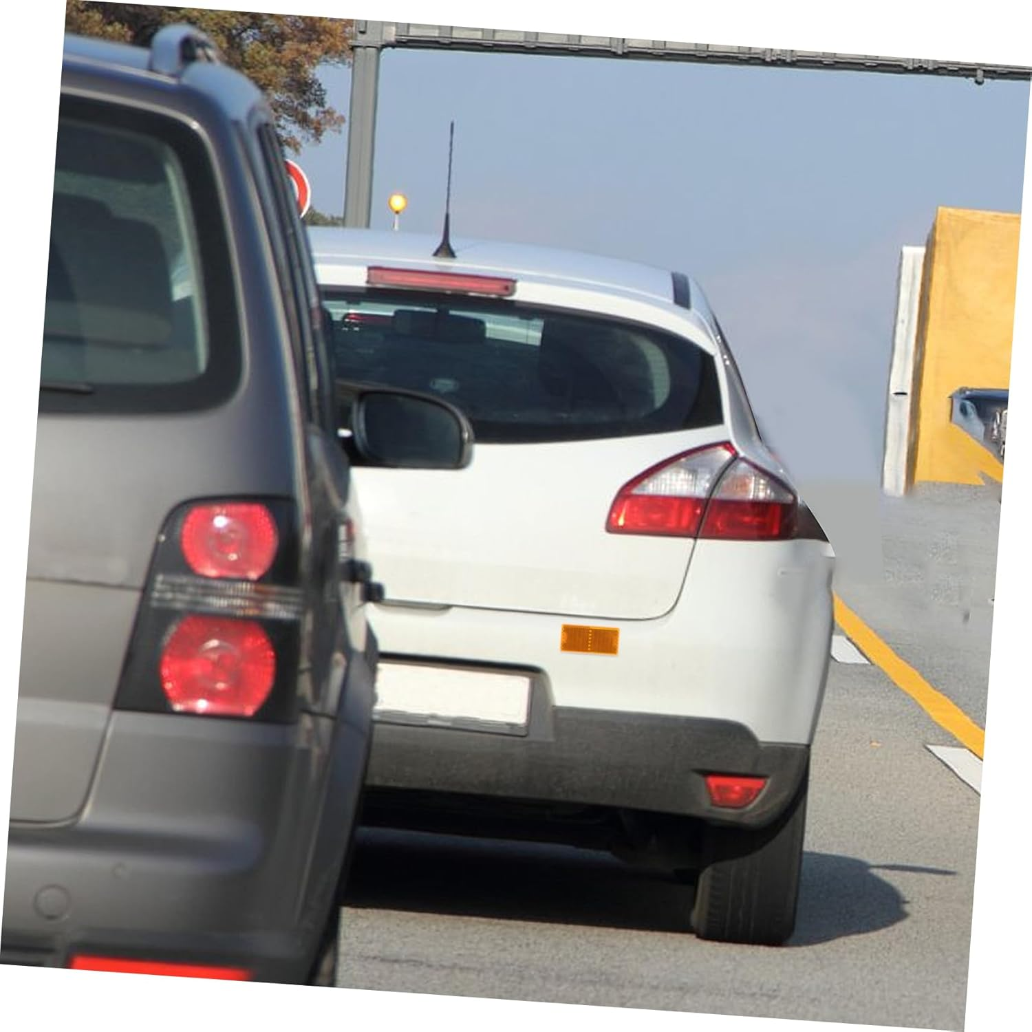 Adhesive Rectangle Reflective Sign Truck Trailer Reflector Yellow Stick-On Warning Reflectors Vehicle Safety Reflective Tape for Cars and Trucks Side Marker - Red image number 6