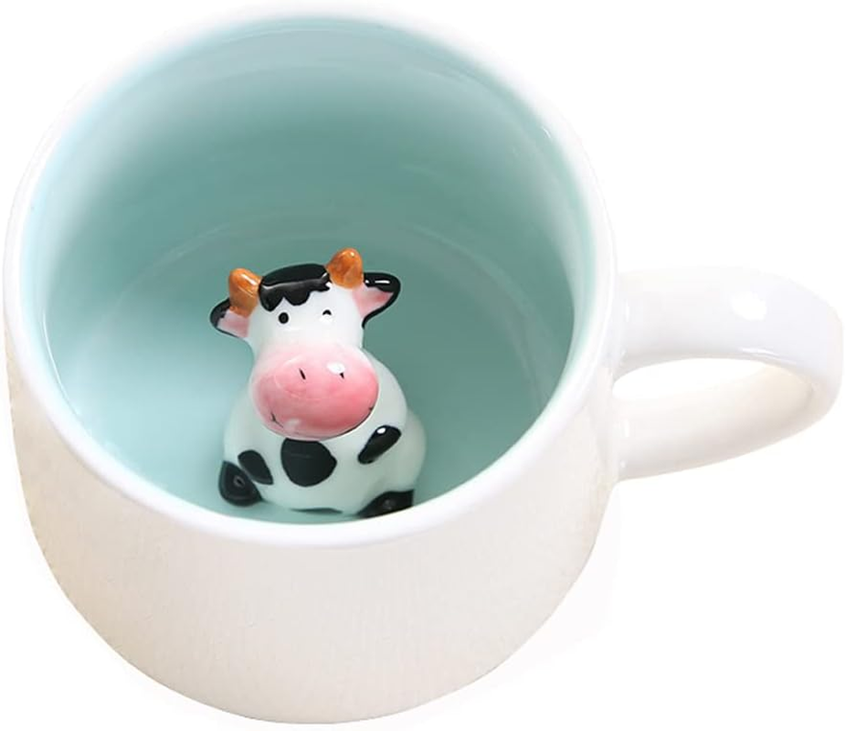Coffee Milk Tea Ceramic Mugs - 3D Animal Morning Cup with Panda inside for Morning Drink,And Weddings, Birthdays,Father'S Day (Cat)