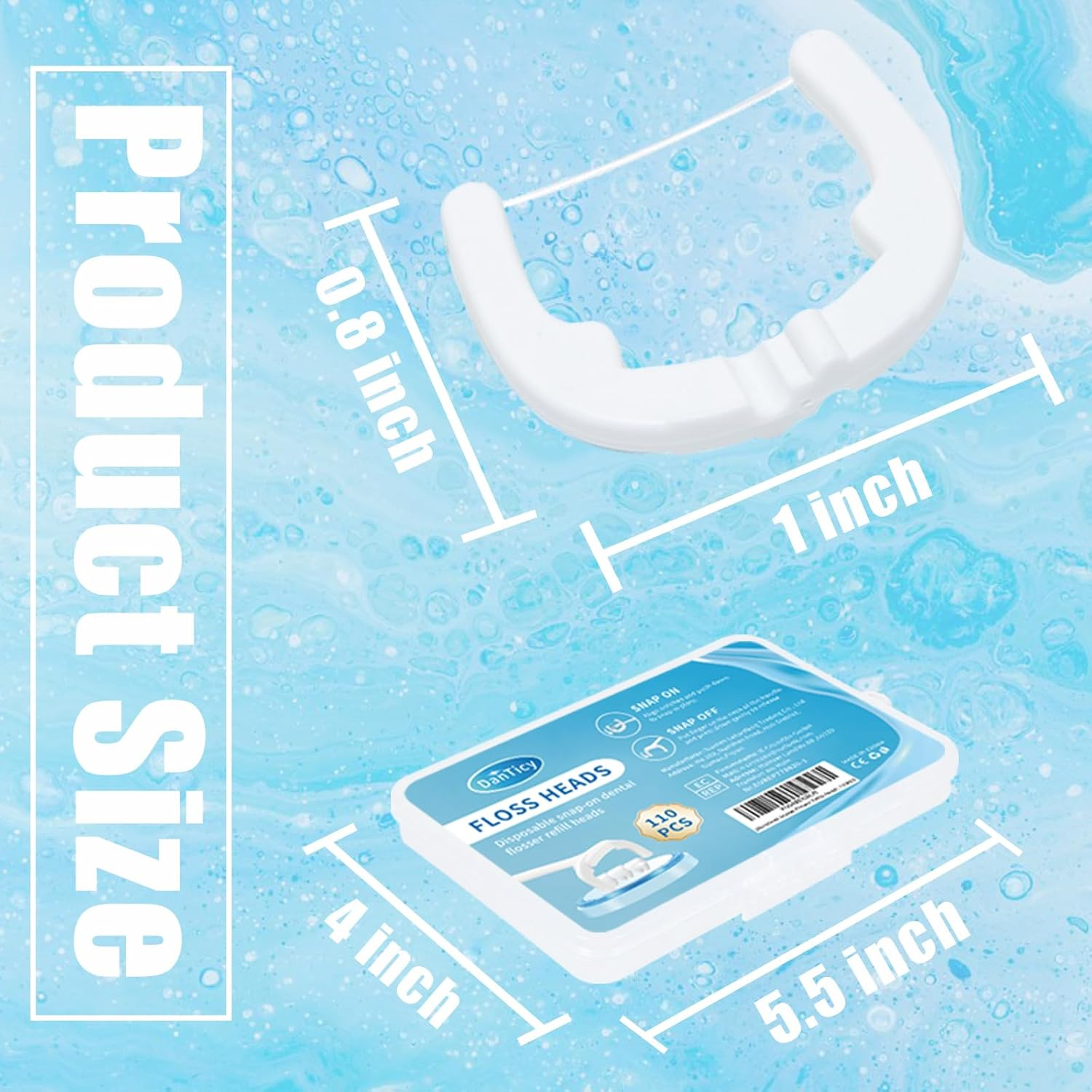 Ultraclean Access Flosser Refill Heads Snap-On Dental Flosser Refill Heads for Proper Oral Care & Hygiene 110PCS image number 3