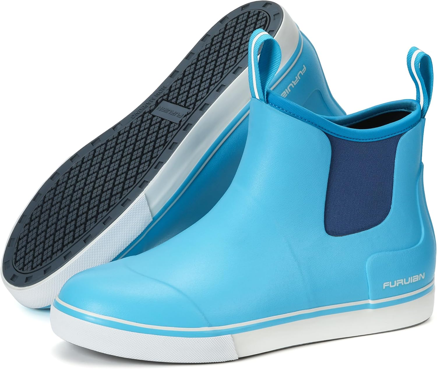 Women'S Deck Boots Ankle Rain Boots Fishing Boots Rubber Waterproof Garden Boots Slip-Resistant Outdoor Work Shoes