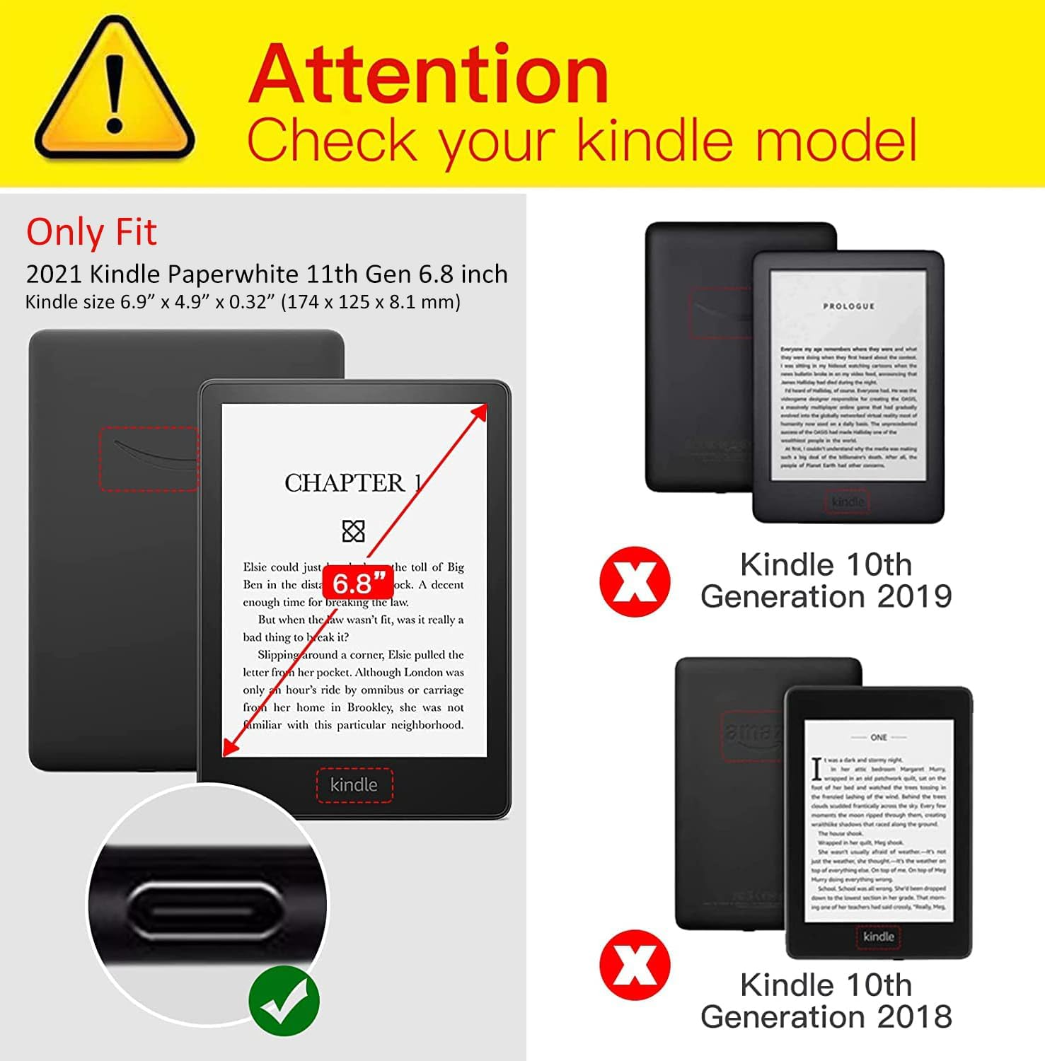 Reelau Case Compatible with 2021 Kindle Paperwhite 6.8 Inch 11Th Generation, Clear Acrylic +Leather Kindle Case 6.8" for Kindle Paperwhite 2021 11Th Gen [Transparent] [Auto Wake Up/Sleeping] (Pink) image number 5