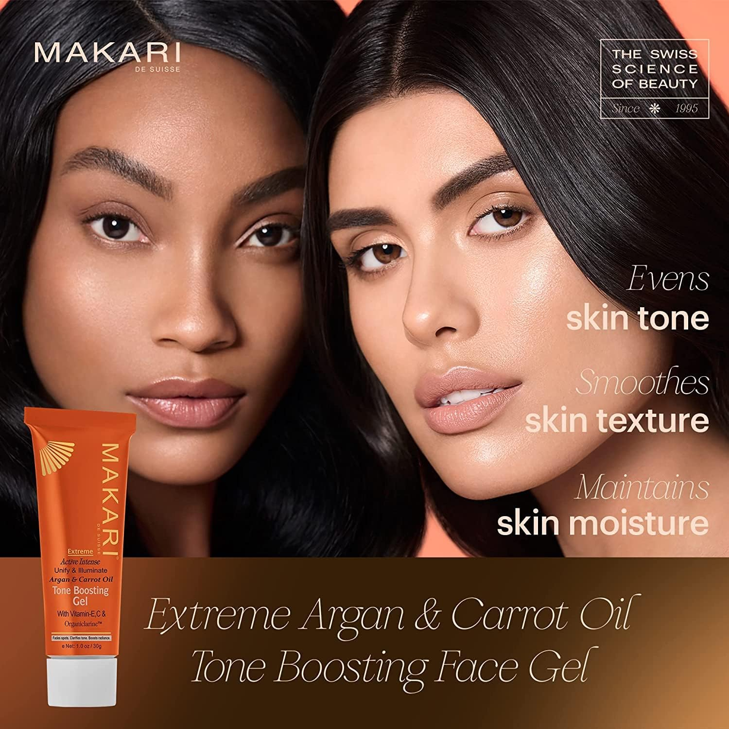Makari Extreme Carrot & Argan Oil Toning FACE GEL 1.0Oz &ndash; Gel with Organiclarine&trade; &ndash; Anti-Aging Treatment for Dark Spots, Acne Scars & Wrinkles