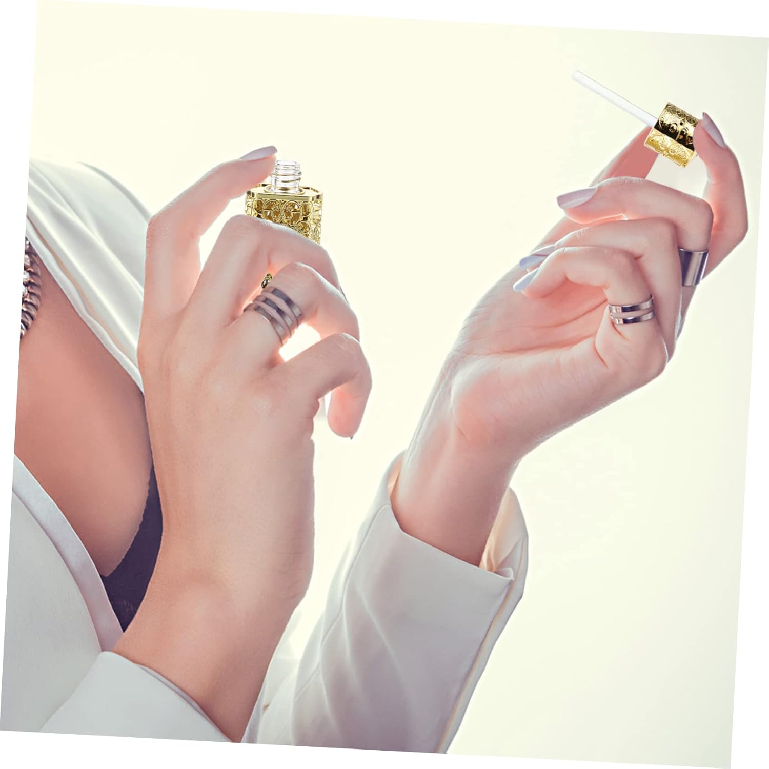 3Pcs Quality Metal Glass Essential Oil Bottle Leakproof Spray Bottle Travel Perfume Atomizer image number 3