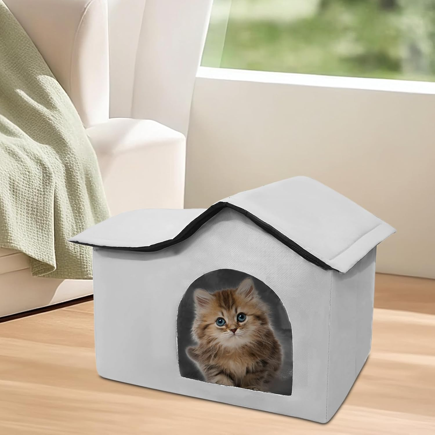 Cooling Cat House | Cooling Cat House for Summer Outdoor - Foldable Crate with Ice Packs Kitten Accessories Pet Supplies for Dog Kennel Beach Summer Camping image number 1