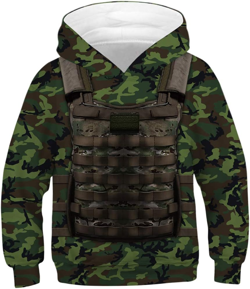 Morbuy 3D Galaxy Animal Print Unisex Hoodies for Boys Girls Kids Casual Sports Pullover Tops