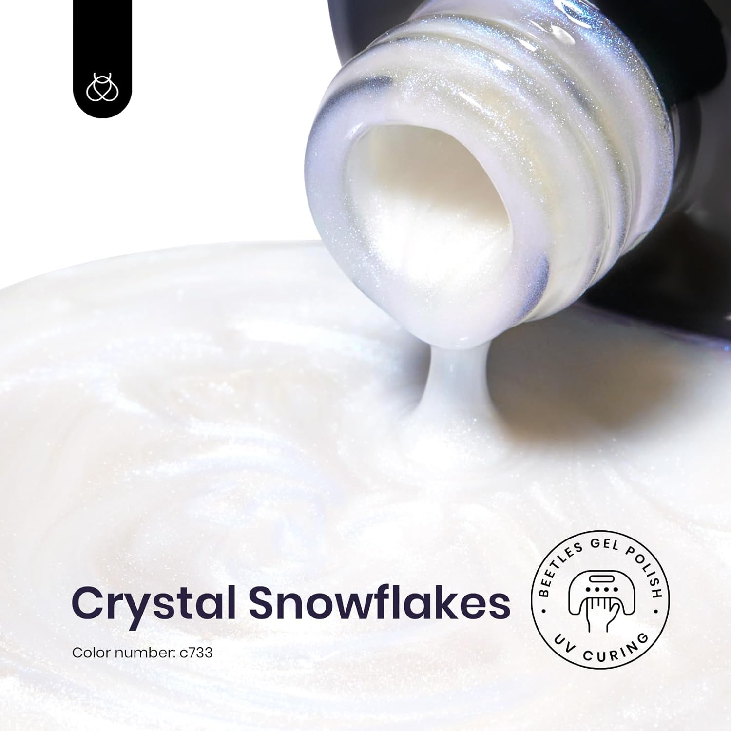 Beetles Gel Polish Gel Nail Polish, 1 Pcs 15Ml Pearl Crystal Snowflakes Glitter White Gel Polish Soak off Shimmer Nail Art Manicure Salon Diy Home Uv Gel Nail Art Design image number 3