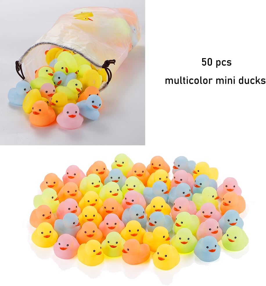 Bath Duck Toys 30 PCS Mini Rubber Ducks Squeak and Float Duckies Baby Shower Toy Party Decoration for Toddlers Boys Girls (1.8''-30Pcs) image number 6