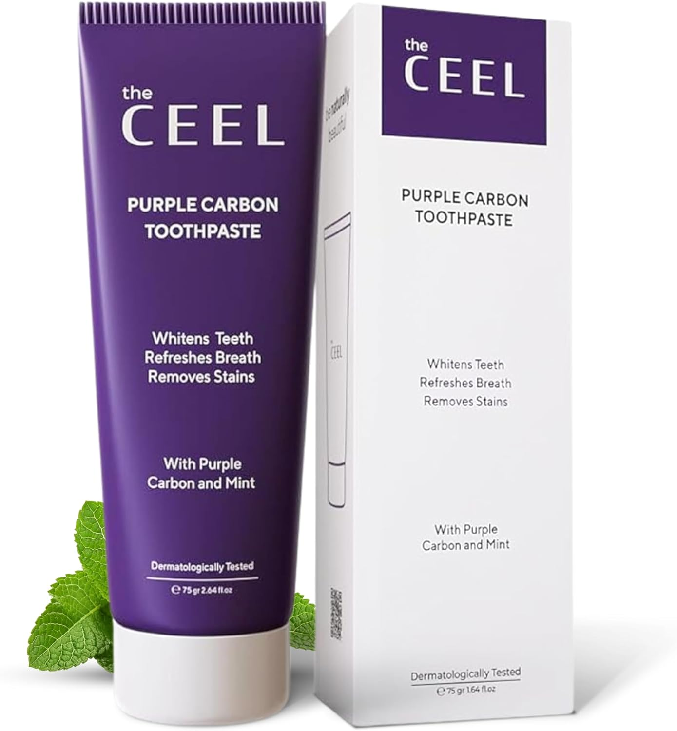 Purple Toothpaste for Teeth Whitening with Activated Carbon & Mica Powder - Color Correcting Teeth, Stain & Plaque Remover Oral Care Formula with Mint Flavor - Gentle on Enamel & Gums - 75G image number 6