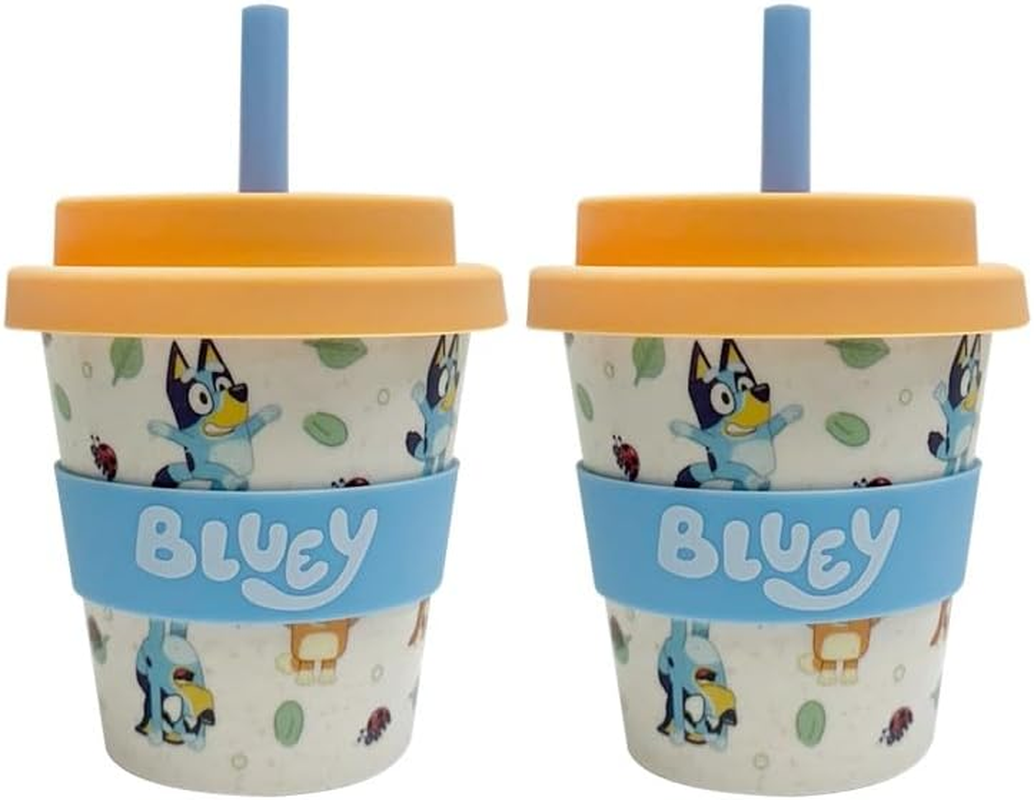 Zak! Bluey Licensed Bamboo Babyccino Cup - 2 Pack. Reusable Bamboo Based Cup Includes Silicon Straw, 120Ml Capacity (4Oz) image number 3