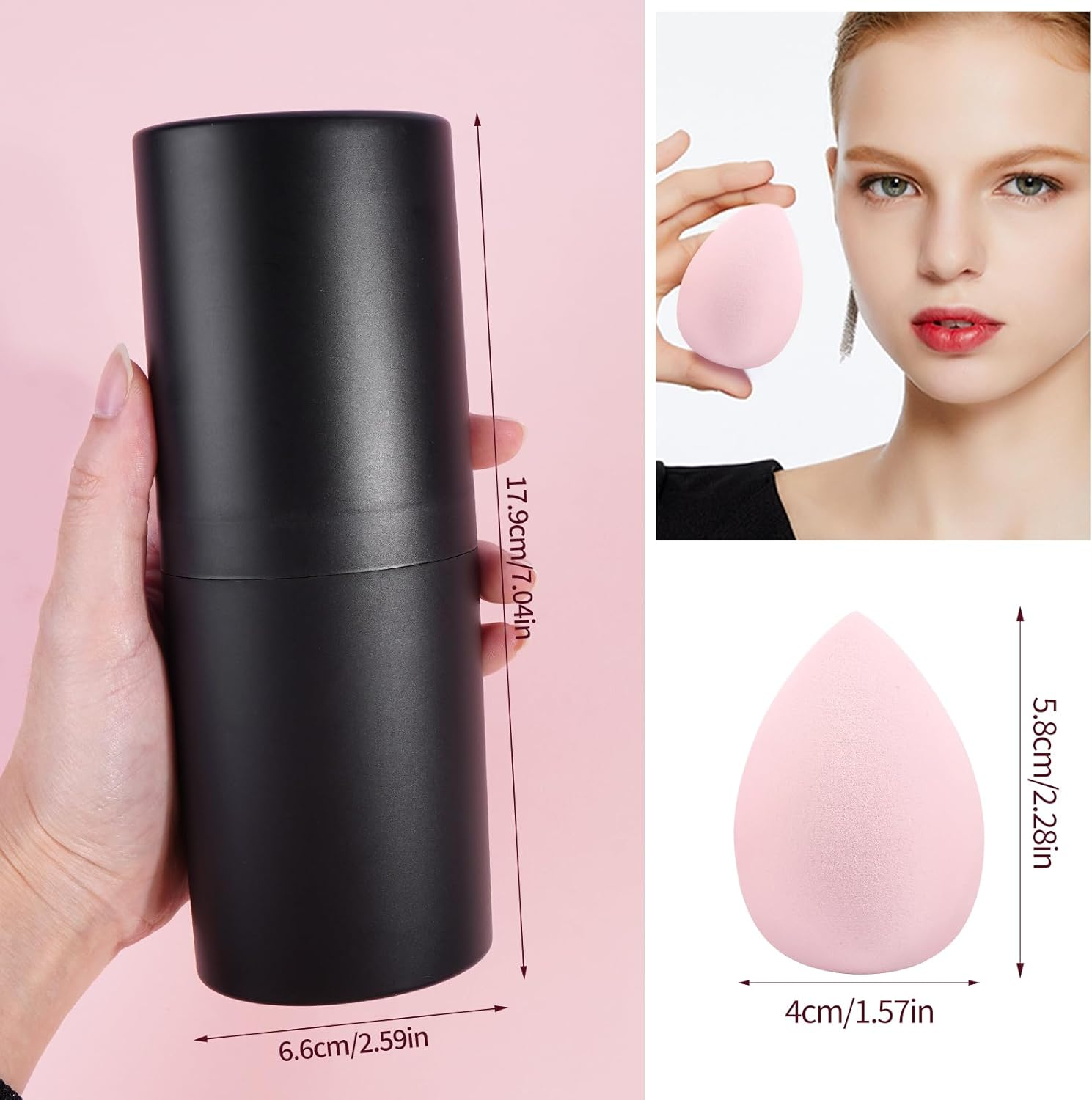 Makeup Brushes 11 Pcs Easy-Taken Travel Makeup Brush Set Foundation Eye Shadows Blush Face Powder Concealer Mini Make up Brushes with Case (Pink)