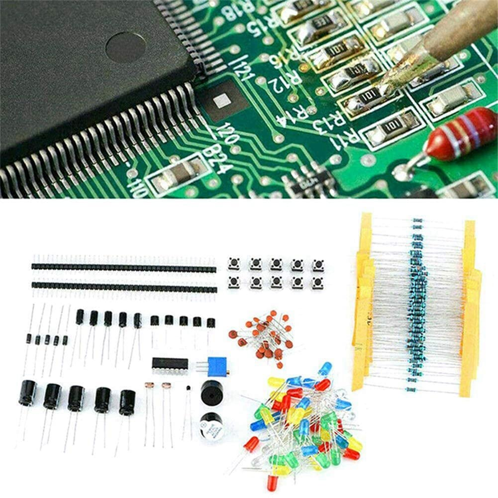 Shusmda 1818PCS DIY Electronics Components Kit Assortment Resistors LED Triode Capacitors Diodes PCB Potentiometer Resistanc image number 1