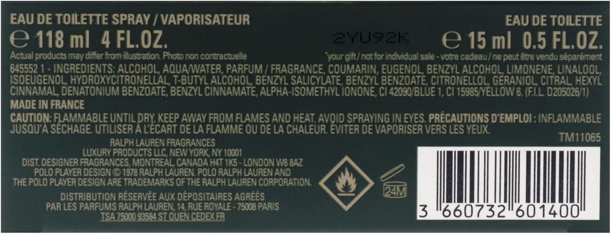 Ralph Lauren RALPH LAUREN Polo 2 Pc. Gift Set for UPC EDT 4 Oz + EDT 0.5 Oz, 119 Ml image number 1