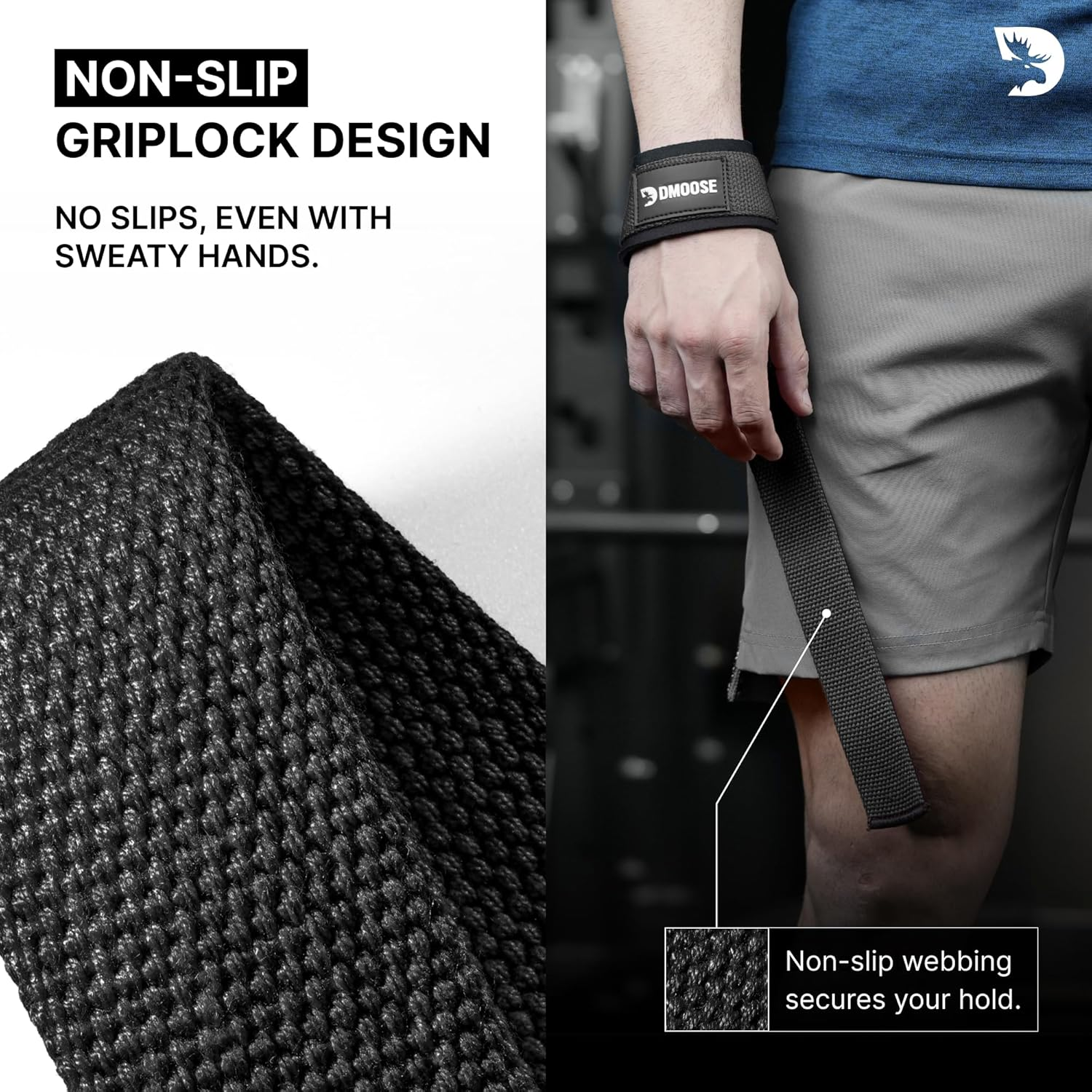 Dmoose Fitness Lifting Straps 24" (Pair) - 5Mm Padded Durable Wrist Straps for Weightlifting & Powerlifting - Cotton Lifting Strap with Silicone Grip for Men & Women - Deadlift Strap for Gym Workout - .Bombshell image number 4