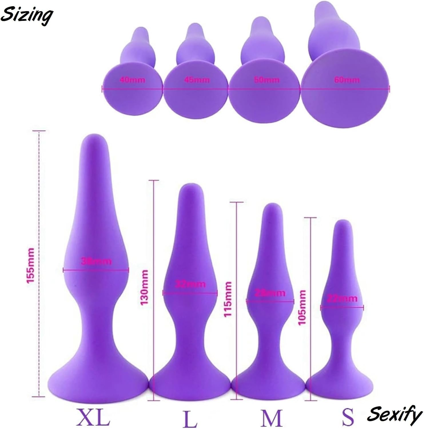 Anal Plug Trainer Anal Butt Plugs Beginners Starter Set for Women and Men Anal Dildo Beads Plugs Trainer 4 Piece Silicone Set Adult Sex Toy (Black) image number 3