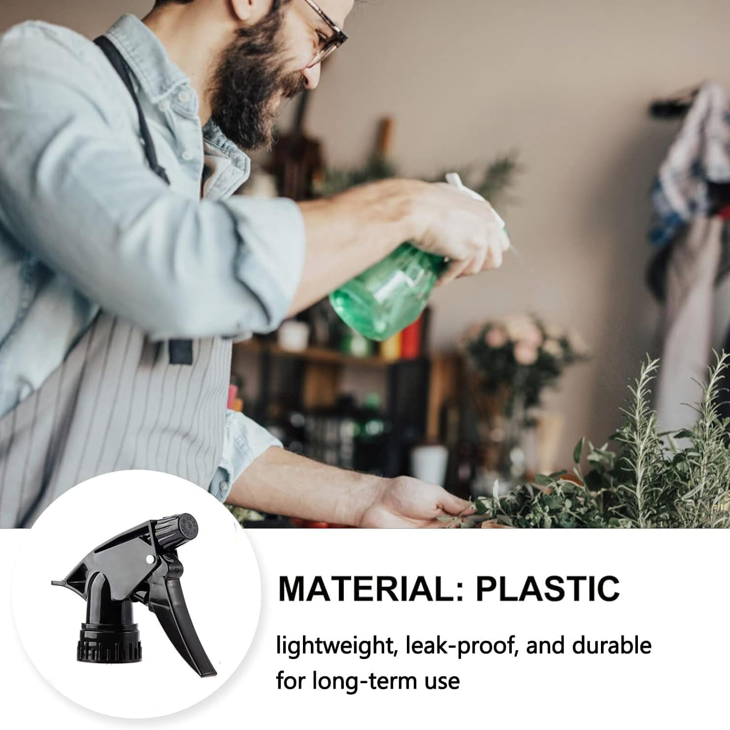 6Pcs Heavy Duty Trigger Sprayer Replacement Nozzles - 28-400 Spray Bottle Nozzle, Plastic Sprayer Tops, Standard Mist Spray Nozzle, Black - Black image number 3