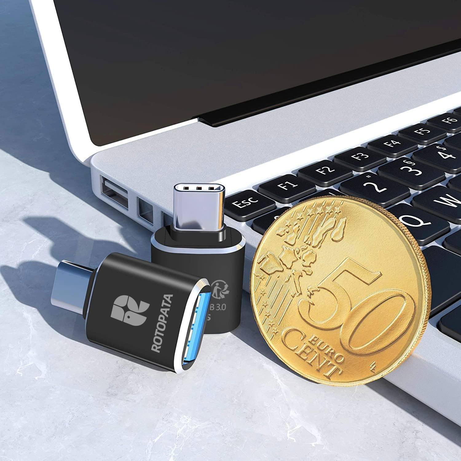 ROTOPATA 2 Pack USB C to USB Adapter, USB a to USB C 3.0 Female OTG Adapter for Macbook Pro2019, Macbook Air 2020, Ipad Pro 2020 & Other Type C Devices image number 4