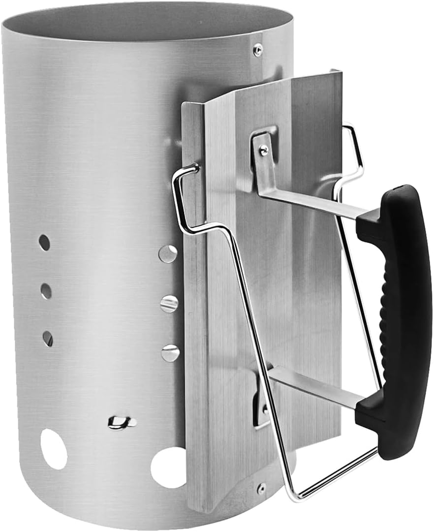 Gzcmxh Chimney Starter Charcoal Grill Tools Accessory Quick Rapid Fire Briquette Starters with Black Handle BBQ Chimney Starter for Outdoor Cooking Barbecue (Charcoal Chimney) image number 2