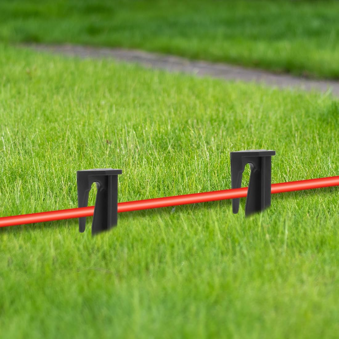 Yuragim Robotic Lawnmower Cable Connector, Lawn Mower Cable Accessory Set with 50 Pegs + 10 Connection Clamps + 10 Waterproof Cable Clamps, Robotic Lawnmower Accessories for Gardena Robotic Lawnmower