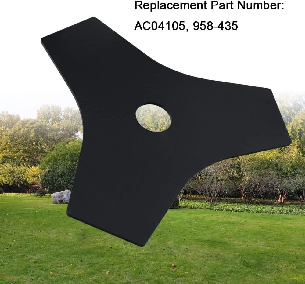 AMTHKNO AC04105 8&rdquo; Replacement Heavy Duty Blade for Ryobi Brush Cutter Blade Expand-It Models RY254BC, RY40255-BRC, RYBRC77, Reversible Steel Tri-Arc Brush Cutting Blade.