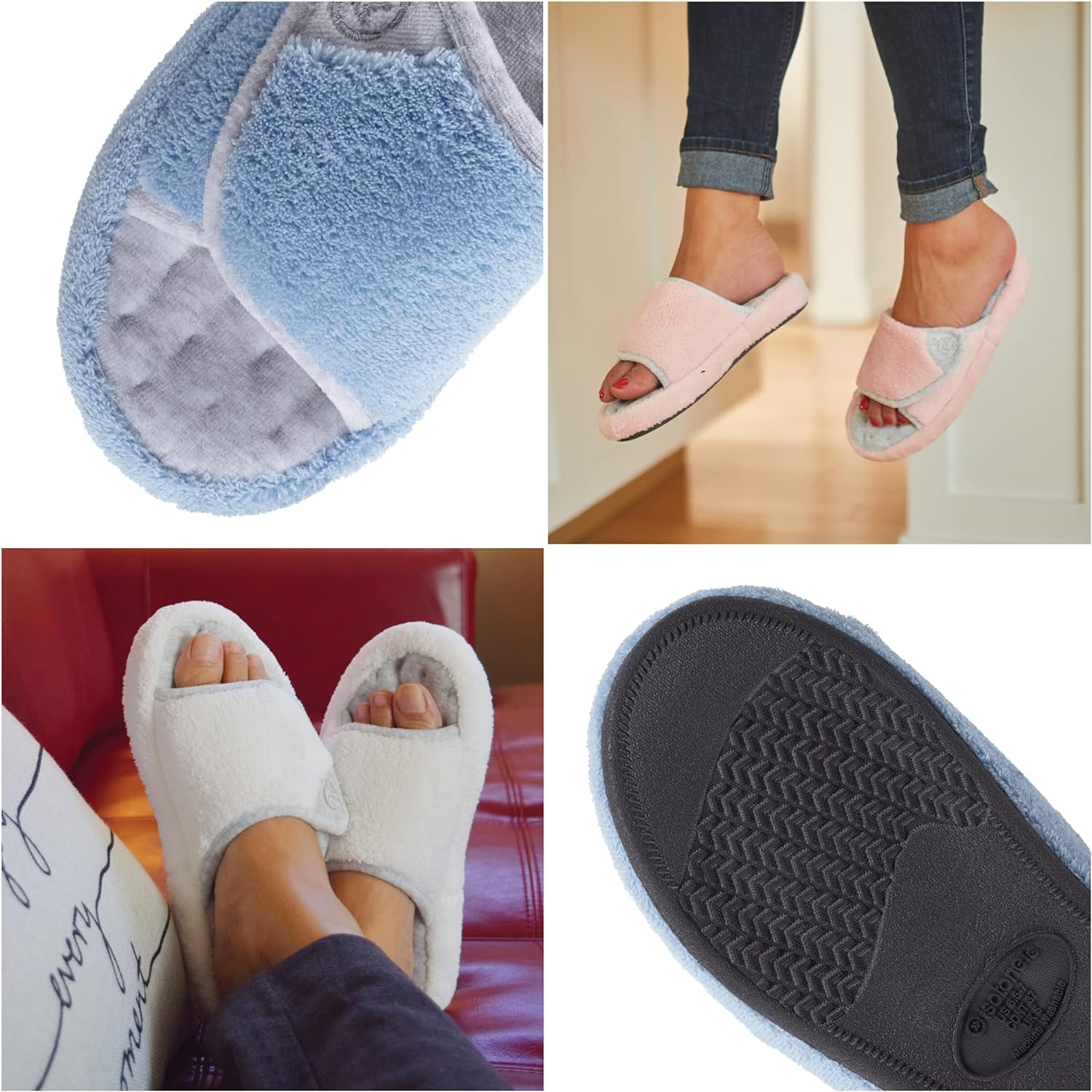 Isotoner Women'S Terry Spa Slip on Slide Slipper with Memory Foam for Indoor/Outdoor Comfort image number 3