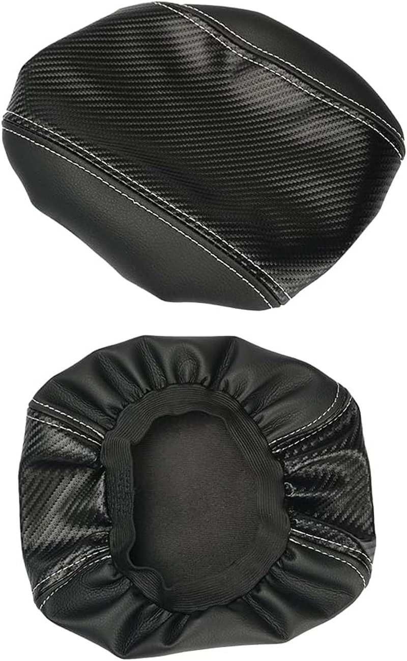 INTGET Car Console Armrest Cover for 2017-2018 Subaru Forester - Leather Dog Seat Protector for 2013-2016 Models - Center Console Accessory (Carbon Fiber Texture) - Black Stitches image number 2