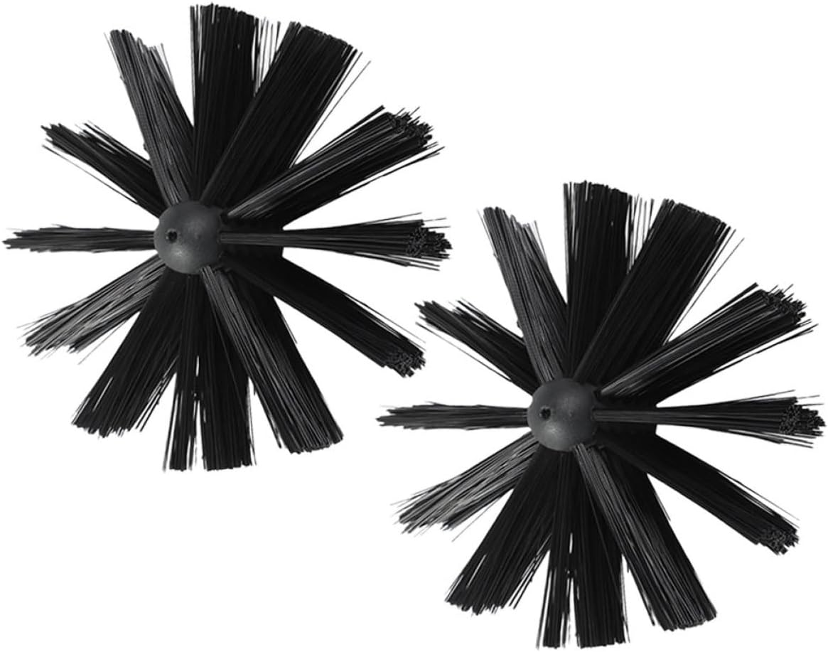 Tofficu 2Pcs Chimney Cleaning Brush Kit for Woodstove and Fireplace, 150Mm Flexible Sweeping Brushes for Flue and Dryer Duct Cleaning Accessories