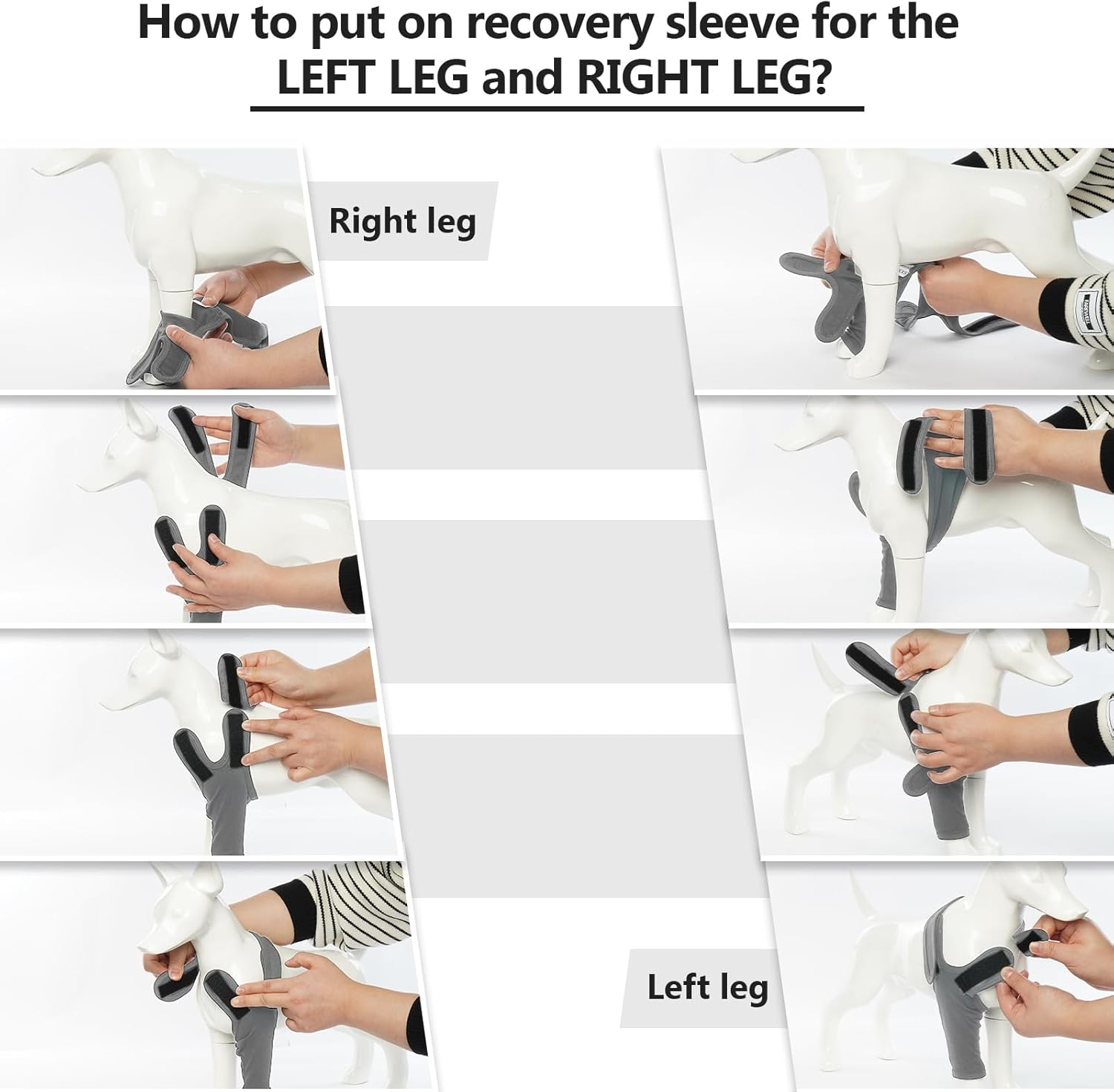 Recovery Sleeve Dog, Knee Support Dog Rear Leg, Elbow Bandage Dog, Elasticity Elbow Pads Front Right Left Leg for Wounds, Bandages, anti Licking for Dogs, Grey XL image number 3