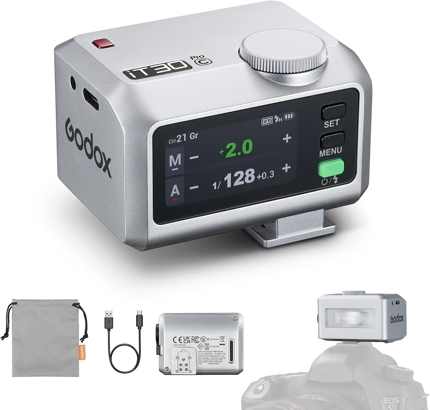 Godox It30Pro S It30 Pro S It30Pros Mini TTL Flash for Sony, 2.4Ghz HSS 1/8000S, Built in Diffuser & Lithium Battery, 1.5S TTL Pocket Flash Speedlite for Sony Camera, 560 Full-Power Flashes (Black)