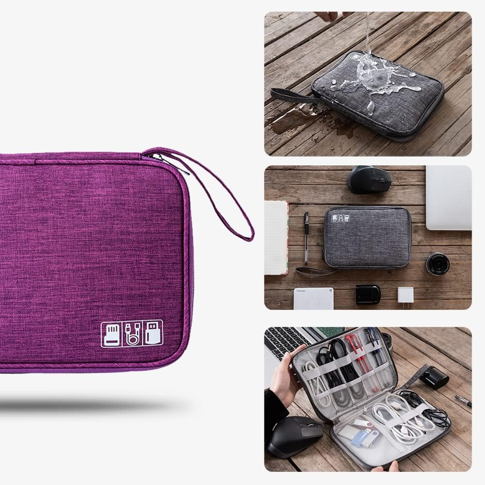 Electronic Organizer Cable Organizer Compact Travel Organizer Bag Electronics Accessories Cases Storage Bag Waterproof for Cable USB SD Card Power Bank Earphone image number 4