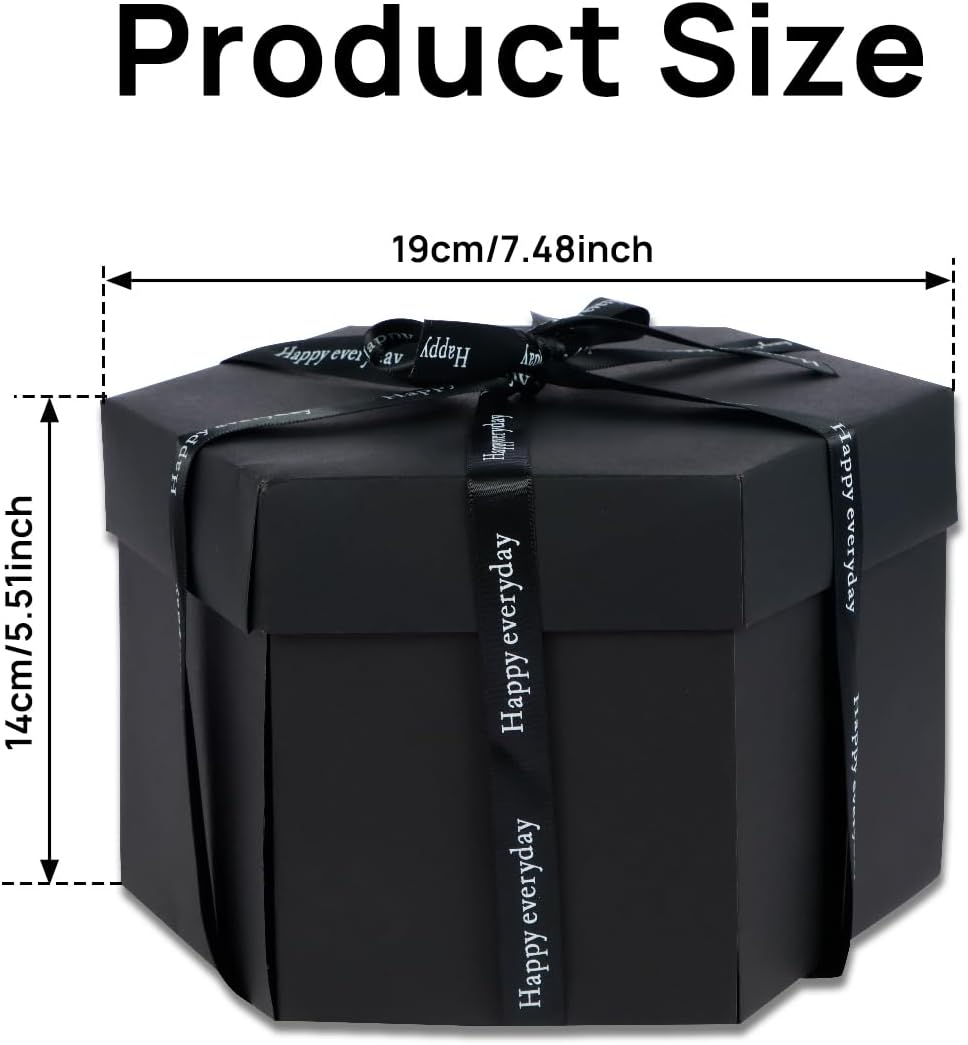 Explosion Box Bouncing Surprise Gift Box DIY Explosion Gift Box with 6 Faces Handmade Photo Hexagon Box Love Memory DIY Photo Album Commemorative Album for Birthday Valentine'S Day and Christmas image number 5