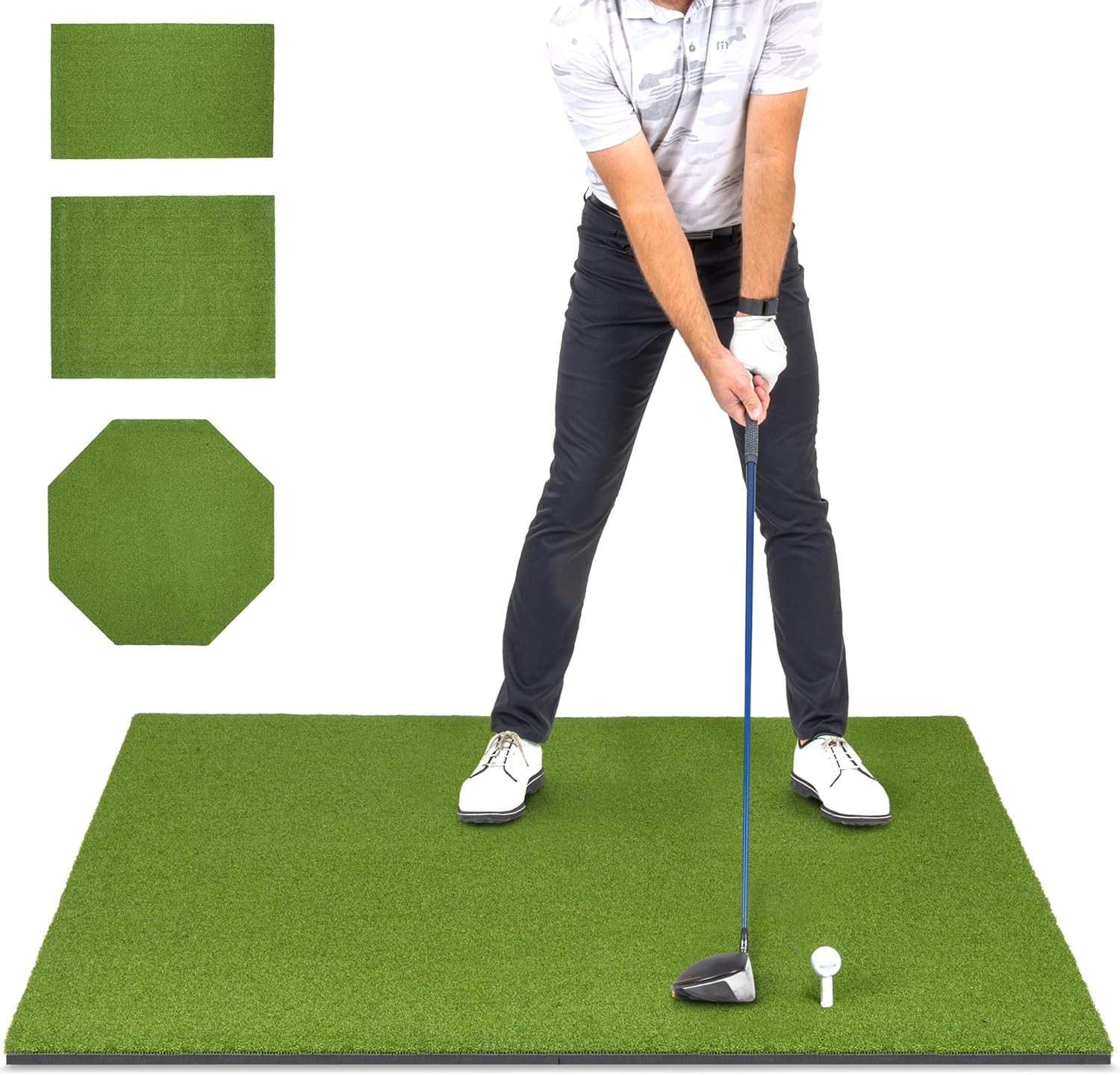 Golf Hitting Mats - Artificial Turf Training Mat for Indoor/Outdoor Swing Practice, Includes 3 Rubber Tees - Choose Your Style image number 5