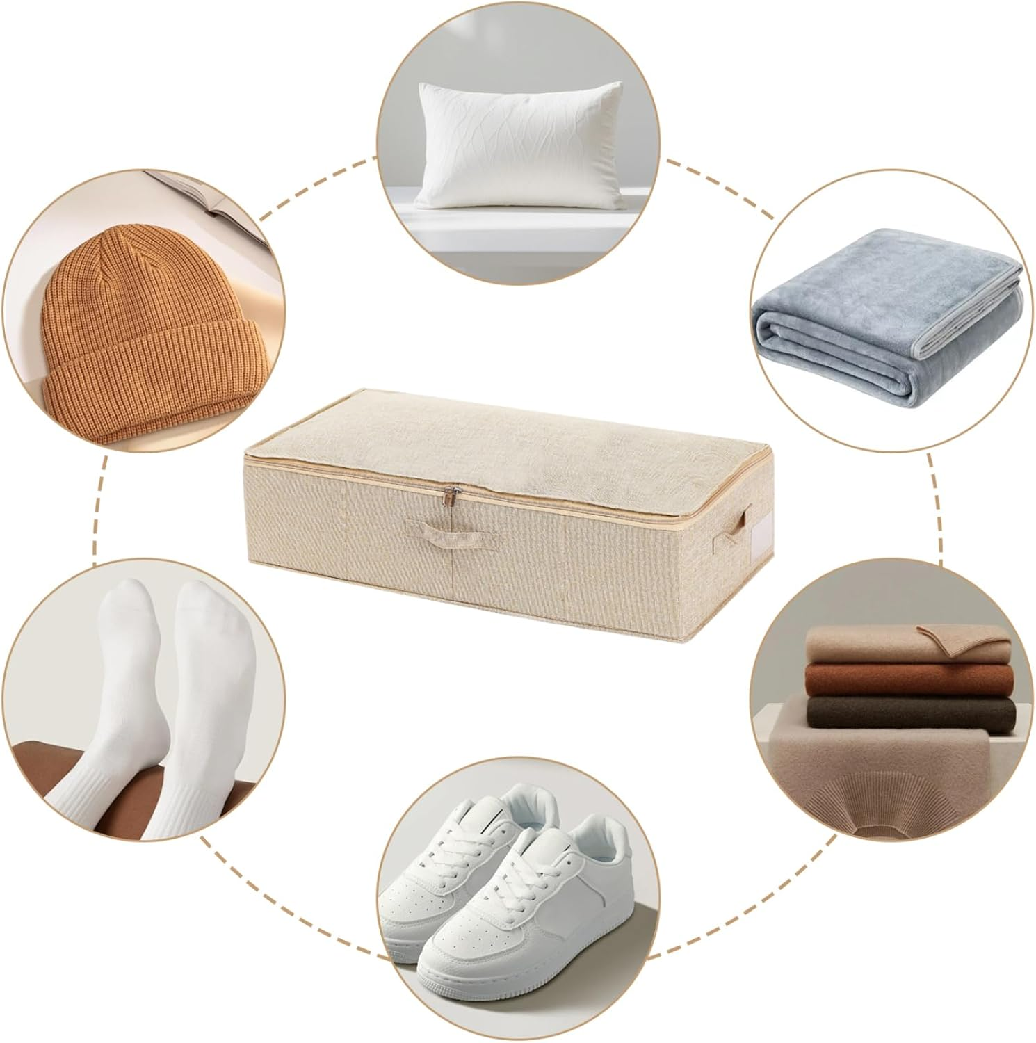 Wedding Dress Storage Box with Handle and Zipper, 30X15X7 Dustproof Moisture Proof Foldable Wedding Keepsake Box for under Bed Closet- image number 6