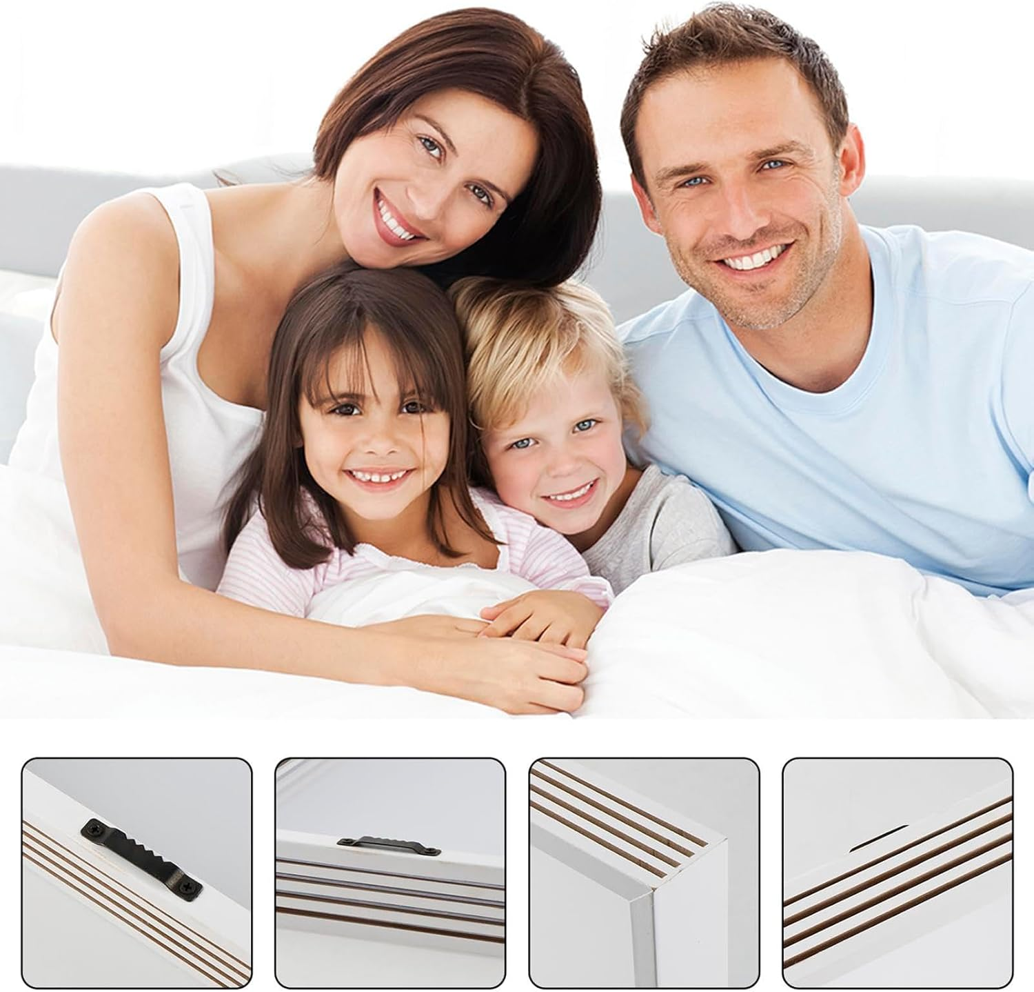 Hand Print Family Kit,Kid Handprint Frame - Wooden Frame Kit Transparent Sheets, Baby-Safe Paint Craft Clear Kit for New Parent, after Birth Home - Brown image number 6