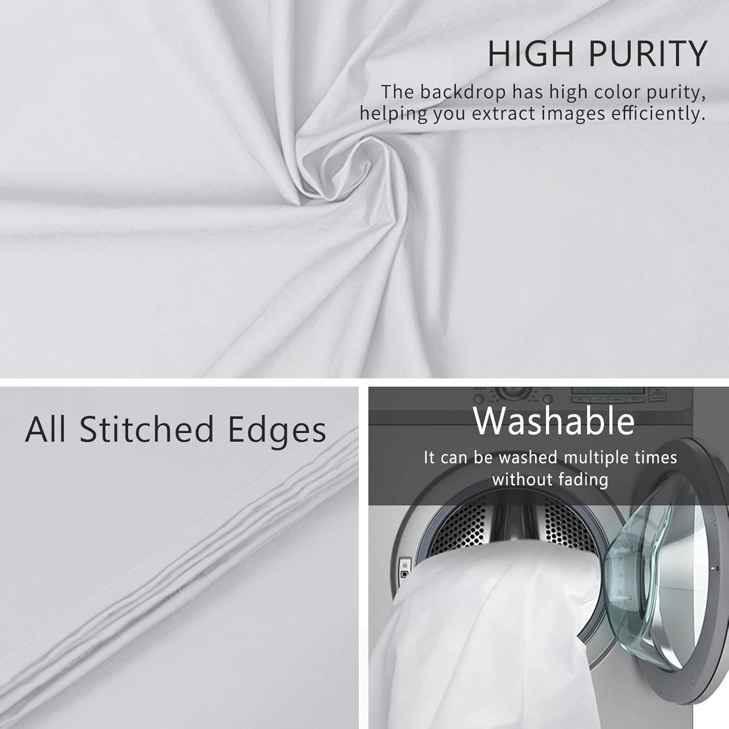 MSKIRA White Backgrounds for Photography 3X3.6M/10X12Ft Screen Backdrop Background Photo Backdrop for Meeting Youtube Video Streaming Gaming image number 1