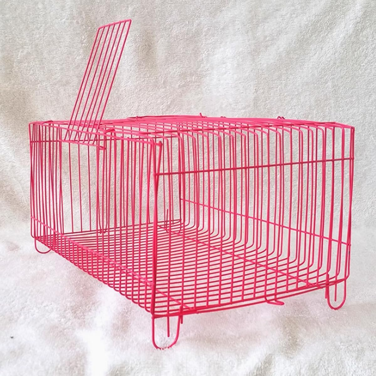 AIMALL 4-Piece Colourful Pet Transport Cage Set for Birds, Hamsters, and Rabbits, Durable Wire Design, 10.43 X 7 X 5.11 Inches, Blue and Pink image number 4