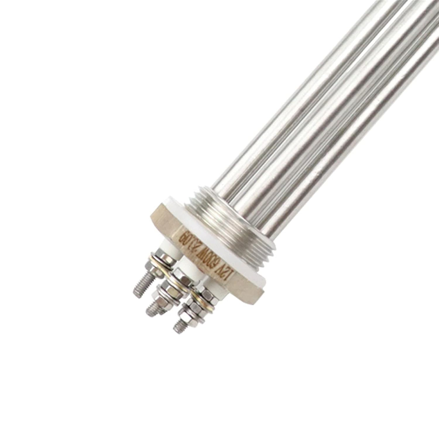 JINGERL 12V 600W 1" BSP Heating Element Tubular Electric Heater Immersion Dc Solar Water Heater Element (Color : Heater and Nut, Size : 12V 600W BSP) image number 2